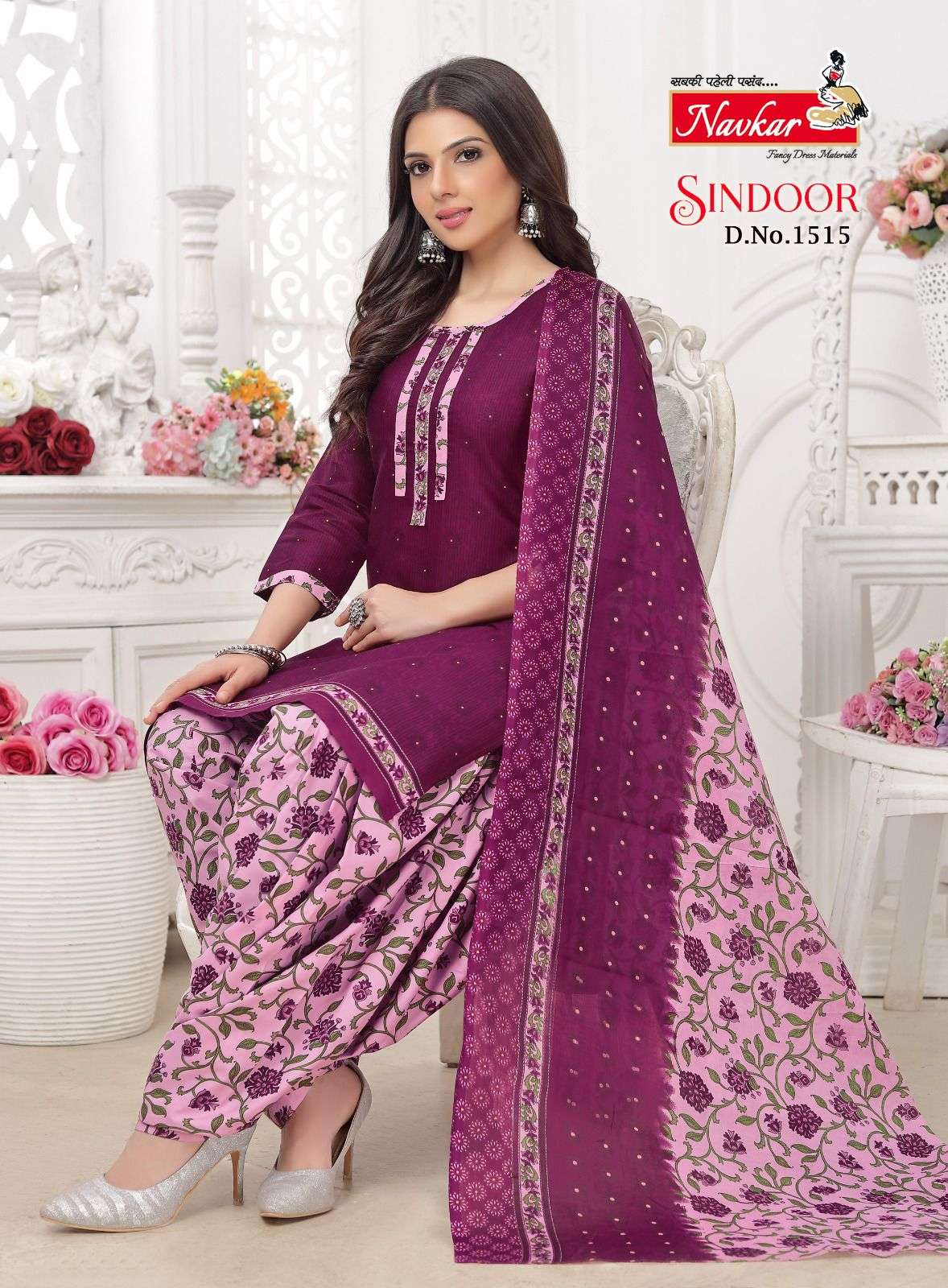 SINDOOR VOL-15 BY NAVKAR 1501 TO 1516 SERIES BEAUTIFUL PATIYALA SUITS COLORFUL STYLISH FANCY CASUAL WEAR & ETHNIC WEAR PURE COTTON PRINT DRESSES AT WHOLESALE PRICE