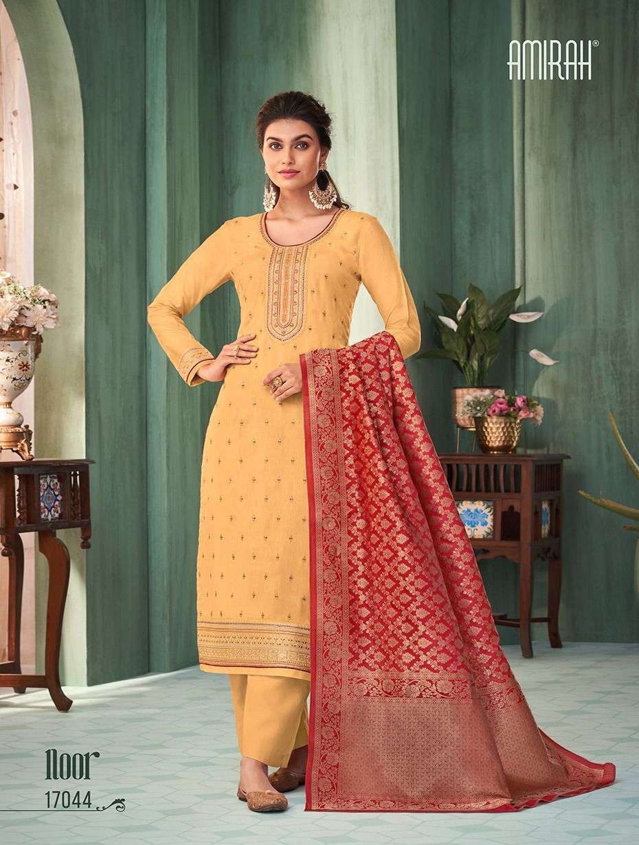 Noor By Amirah 17041 To 17046 Series Beautiful Suits Colorful Stylish Fancy Casual Wear & Ethnic Wear Chinnon Silk Dresses At Wholesale Price