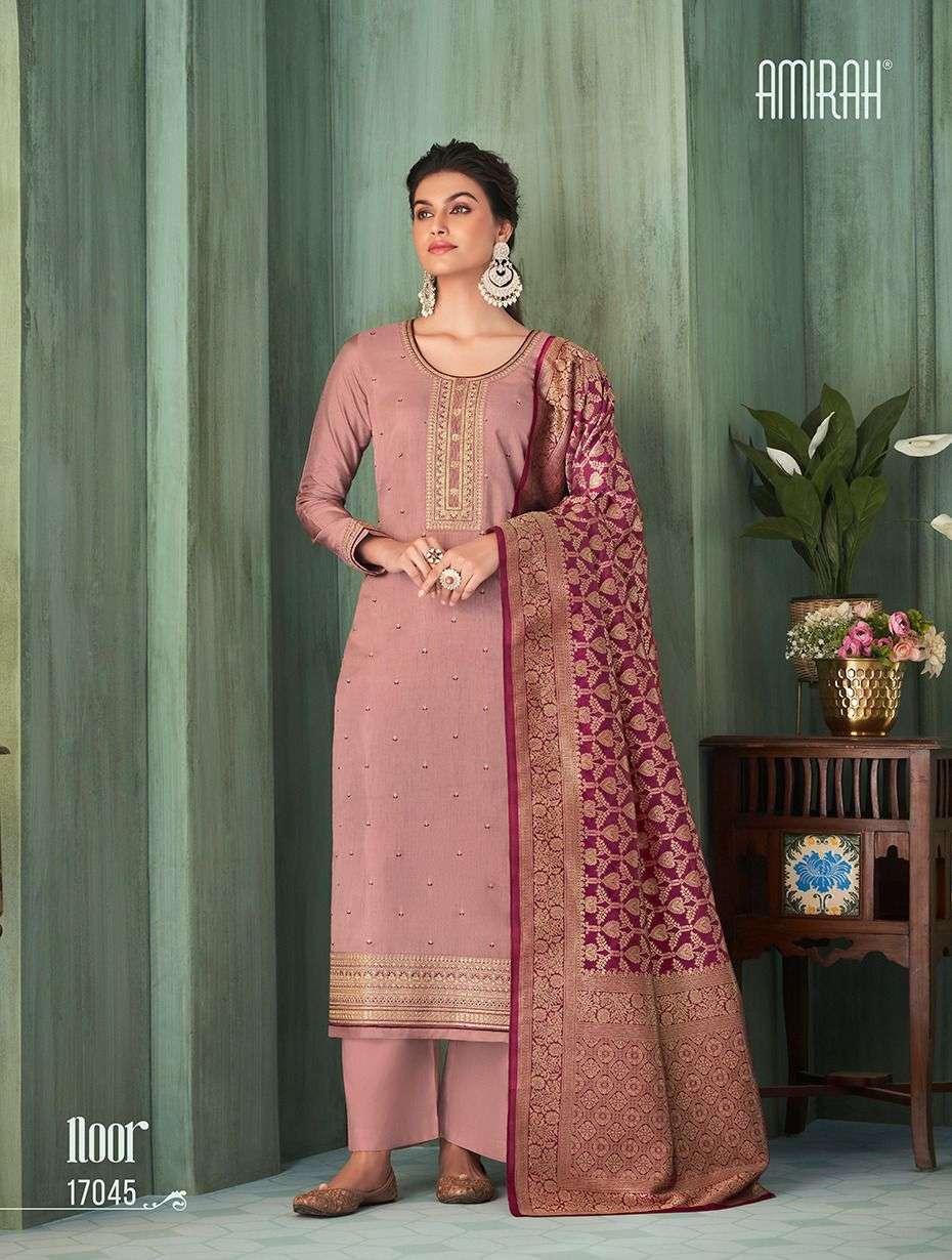 Noor By Amirah 17041 To 17046 Series Beautiful Suits Colorful Stylish Fancy Casual Wear & Ethnic Wear Chinnon Silk Dresses At Wholesale Price