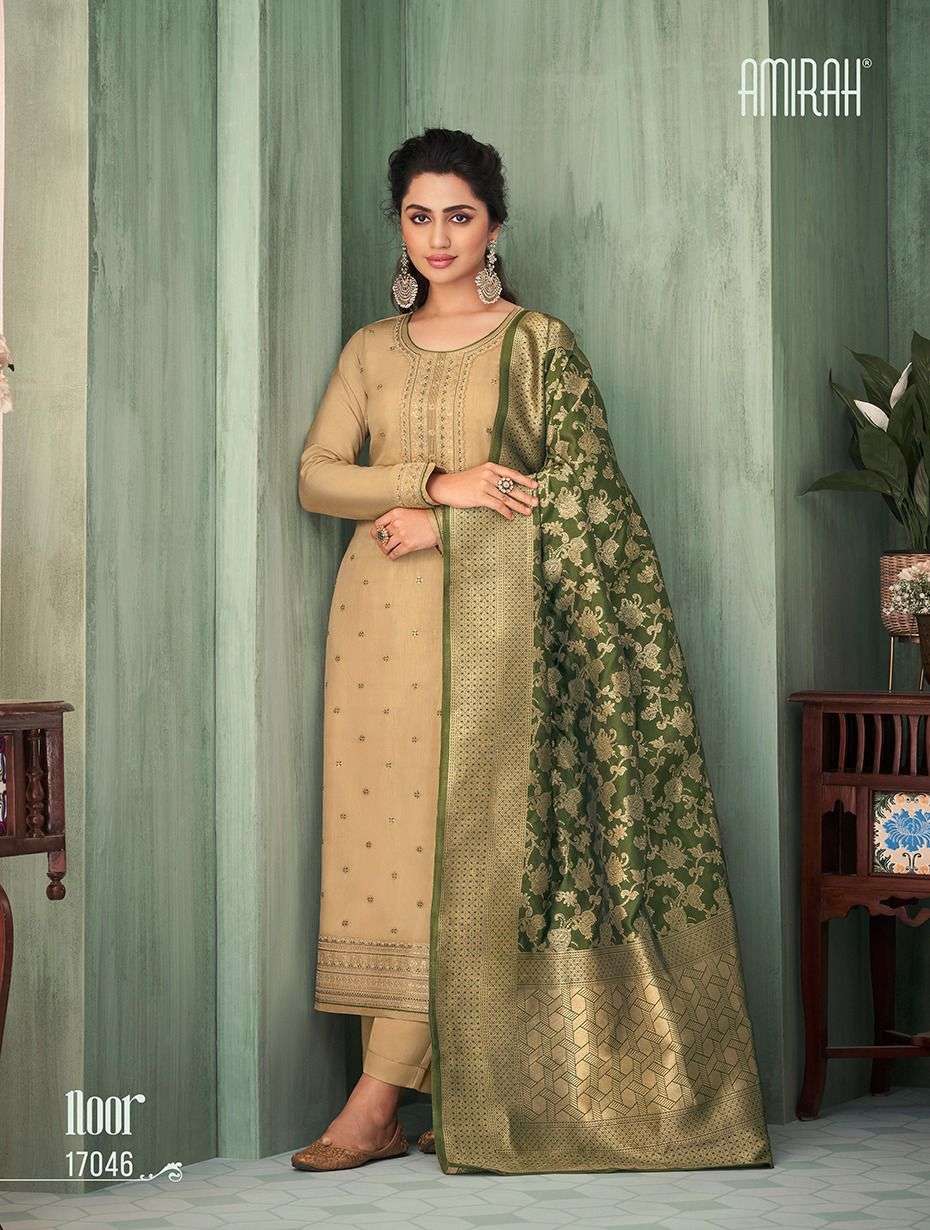 Noor By Amirah 17041 To 17046 Series Beautiful Suits Colorful Stylish Fancy Casual Wear & Ethnic Wear Chinnon Silk Dresses At Wholesale Price