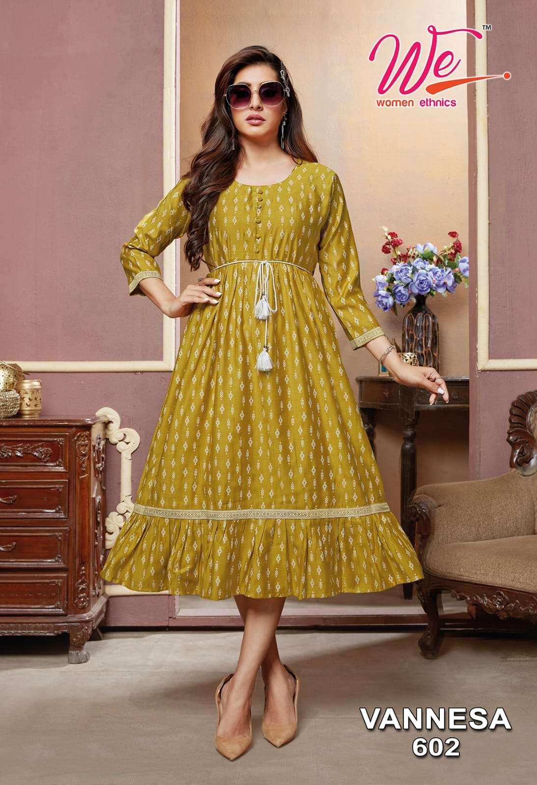 VANNESA BY WOMEN ETHNIC 601 TO 606 SERIES DESIGNER STYLISH FANCY COLORFUL BEAUTIFUL PARTY WEAR & ETHNIC WEAR COLLECTION VISCOSE RAYON KURTIS AT WHOLESALE PRICE
