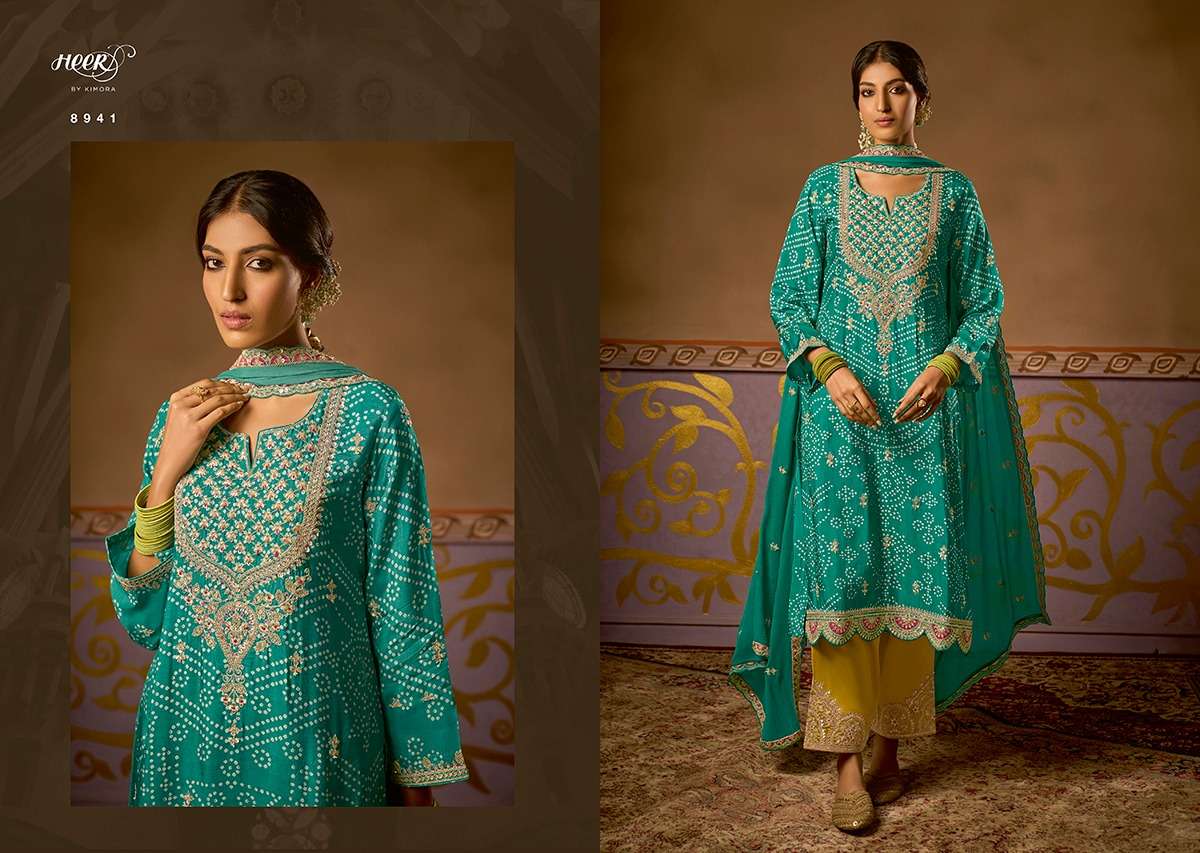 CHAND BIBI BY KIMORA FASHION 8941 TO 8948 SERIES DESIGNER SUITS COLLECTION BEAUTIFUL STYLISH COLORFUL FANCY PARTY WEAR & OCCASIONAL WEAR PURE RUSSIAN DRESSES AT WHOLESALE PRICE