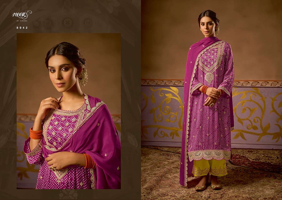 CHAND BIBI BY KIMORA FASHION 8941 TO 8948 SERIES DESIGNER SUITS COLLECTION BEAUTIFUL STYLISH COLORFUL FANCY PARTY WEAR & OCCASIONAL WEAR PURE RUSSIAN DRESSES AT WHOLESALE PRICE