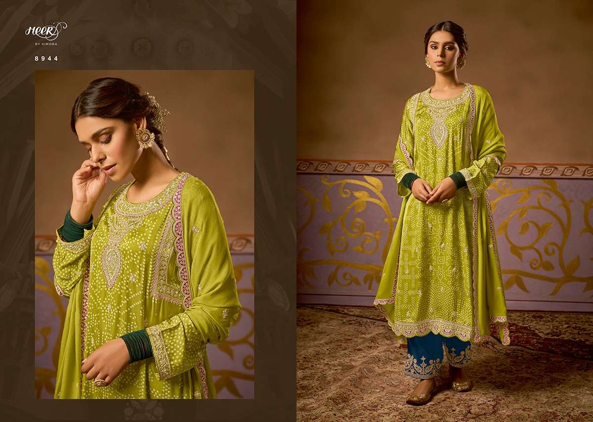 CHAND BIBI BY KIMORA FASHION 8941 TO 8948 SERIES DESIGNER SUITS COLLECTION BEAUTIFUL STYLISH COLORFUL FANCY PARTY WEAR & OCCASIONAL WEAR PURE RUSSIAN DRESSES AT WHOLESALE PRICE