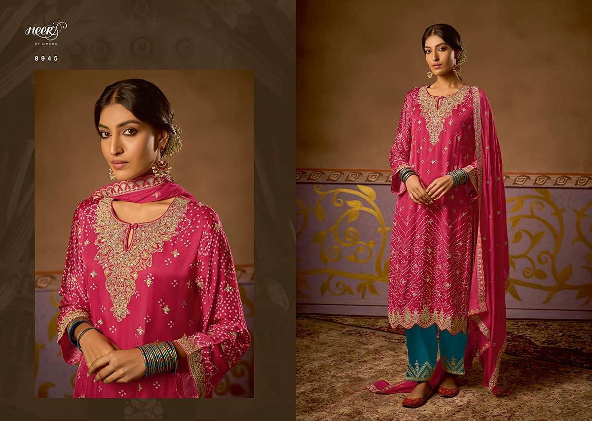 CHAND BIBI BY KIMORA FASHION 8941 TO 8948 SERIES DESIGNER SUITS COLLECTION BEAUTIFUL STYLISH COLORFUL FANCY PARTY WEAR & OCCASIONAL WEAR PURE RUSSIAN DRESSES AT WHOLESALE PRICE