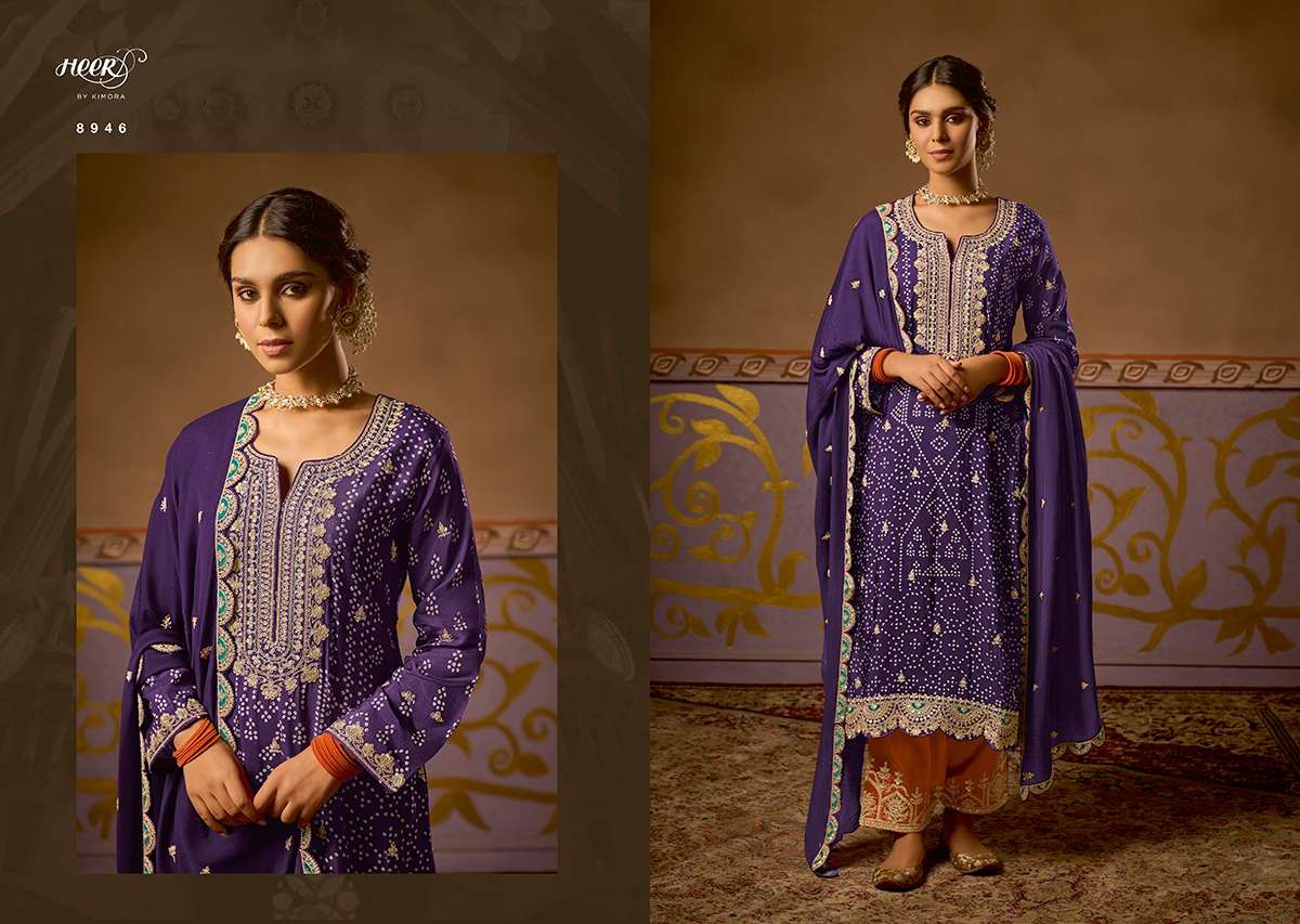 CHAND BIBI BY KIMORA FASHION 8941 TO 8948 SERIES DESIGNER SUITS COLLECTION BEAUTIFUL STYLISH COLORFUL FANCY PARTY WEAR & OCCASIONAL WEAR PURE RUSSIAN DRESSES AT WHOLESALE PRICE