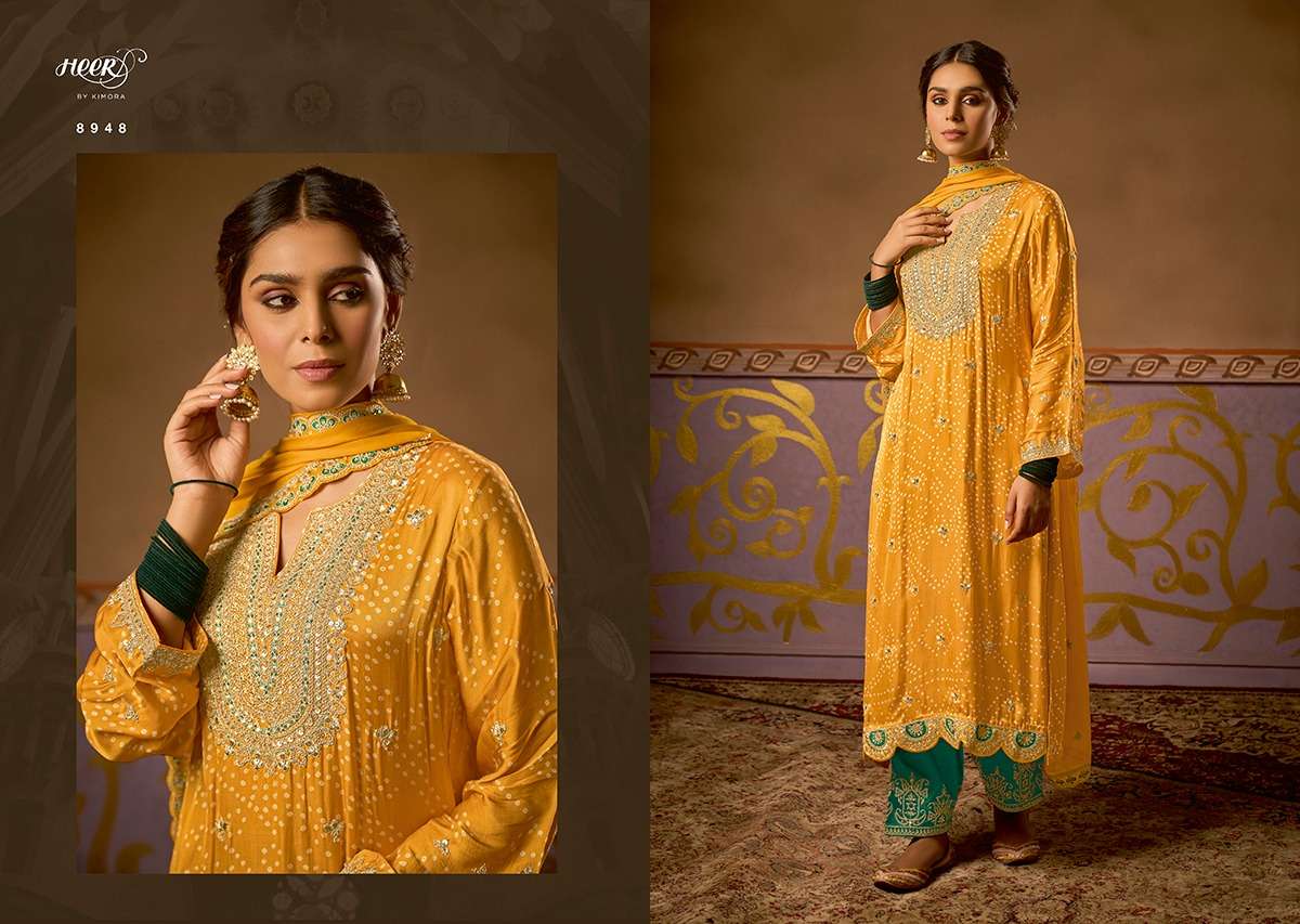 CHAND BIBI BY KIMORA FASHION 8941 TO 8948 SERIES DESIGNER SUITS COLLECTION BEAUTIFUL STYLISH COLORFUL FANCY PARTY WEAR & OCCASIONAL WEAR PURE RUSSIAN DRESSES AT WHOLESALE PRICE