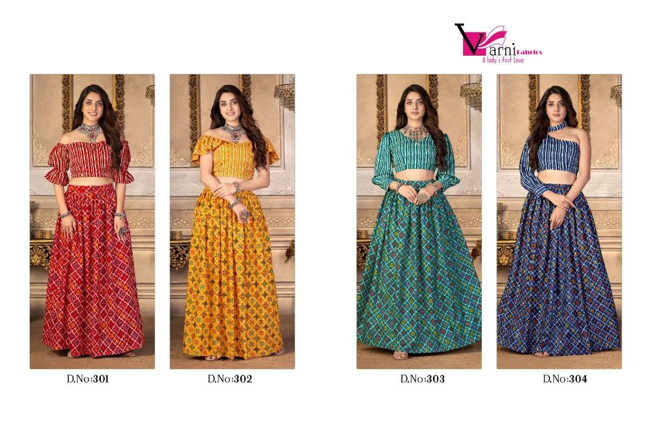 Zeeya Raas By Varni Fabrics 301 To 304 Series Designer Beautiful Navratri Collection Occasional Wear & Party Wear Silk Lehengas At Wholesale Price