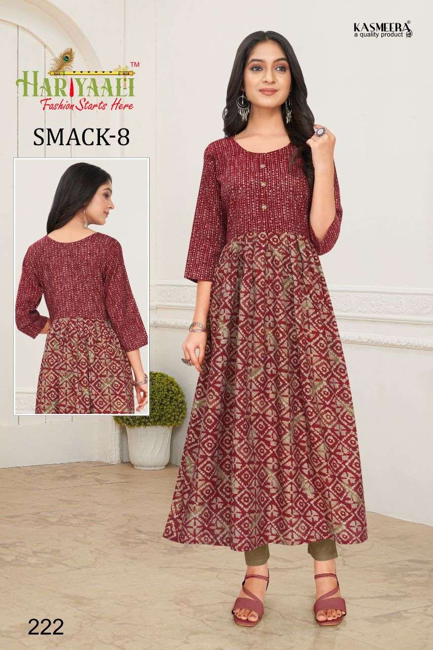 SMACK VOL-8 BY HARIYAALI 222 TO 251 SERIES DESIGNER STYLISH FANCY COLORFUL BEAUTIFUL PARTY WEAR & ETHNIC WEAR COLLECTION CAPSULE KURTIS AT WHOLESALE PRICE