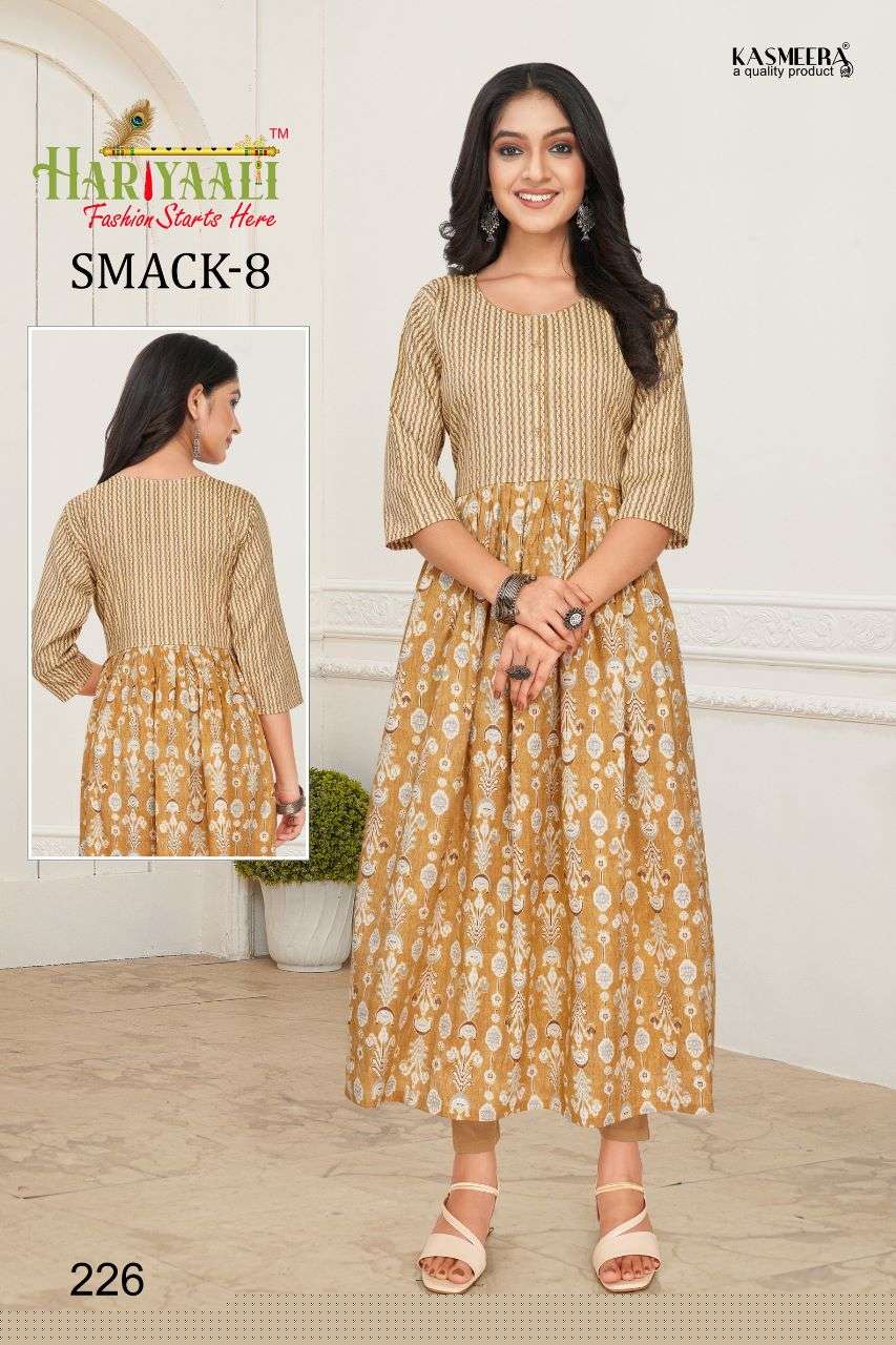 SMACK VOL-8 BY HARIYAALI 222 TO 251 SERIES DESIGNER STYLISH FANCY COLORFUL BEAUTIFUL PARTY WEAR & ETHNIC WEAR COLLECTION CAPSULE KURTIS AT WHOLESALE PRICE