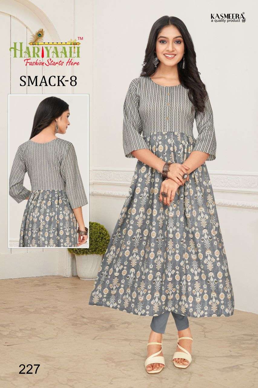 SMACK VOL-8 BY HARIYAALI 222 TO 251 SERIES DESIGNER STYLISH FANCY COLORFUL BEAUTIFUL PARTY WEAR & ETHNIC WEAR COLLECTION CAPSULE KURTIS AT WHOLESALE PRICE