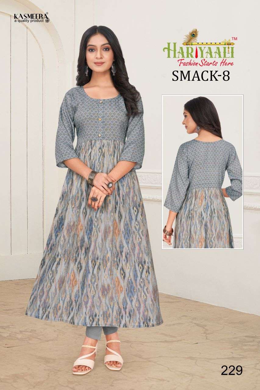 SMACK VOL-8 BY HARIYAALI 222 TO 251 SERIES DESIGNER STYLISH FANCY COLORFUL BEAUTIFUL PARTY WEAR & ETHNIC WEAR COLLECTION CAPSULE KURTIS AT WHOLESALE PRICE