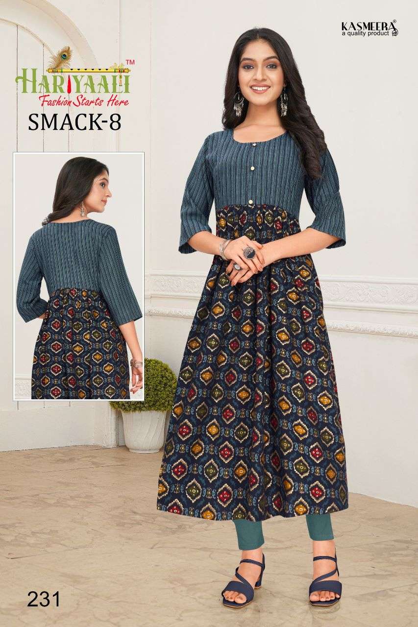 SMACK VOL-8 BY HARIYAALI 222 TO 251 SERIES DESIGNER STYLISH FANCY COLORFUL BEAUTIFUL PARTY WEAR & ETHNIC WEAR COLLECTION CAPSULE KURTIS AT WHOLESALE PRICE
