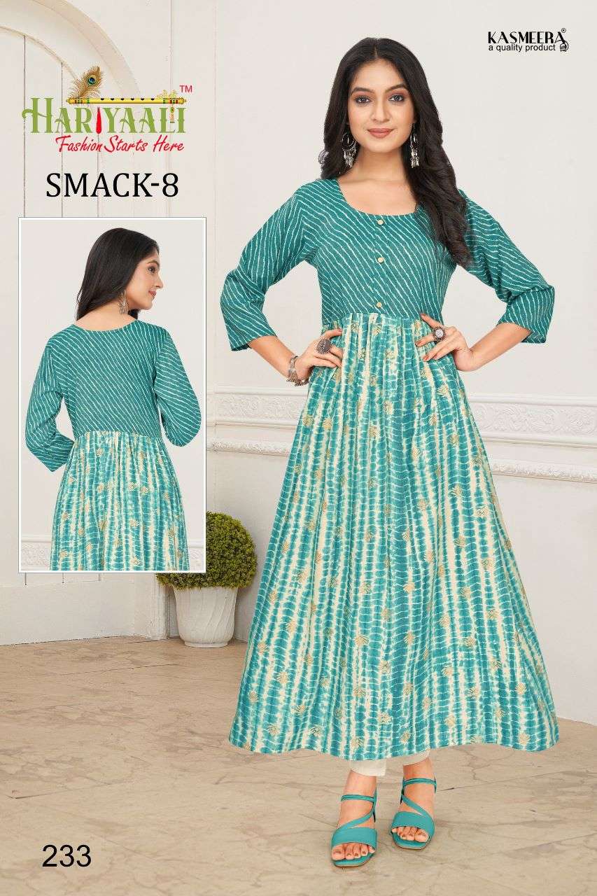 SMACK VOL-8 BY HARIYAALI 222 TO 251 SERIES DESIGNER STYLISH FANCY COLORFUL BEAUTIFUL PARTY WEAR & ETHNIC WEAR COLLECTION CAPSULE KURTIS AT WHOLESALE PRICE