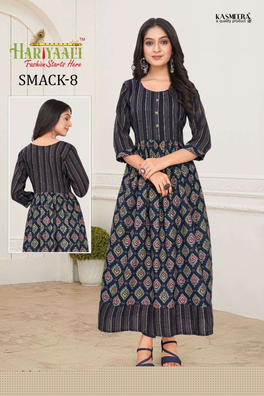 SMACK VOL-8 BY HARIYAALI 222 TO 251 SERIES DESIGNER STYLISH FANCY COLORFUL BEAUTIFUL PARTY WEAR & ETHNIC WEAR COLLECTION CAPSULE KURTIS AT WHOLESALE PRICE