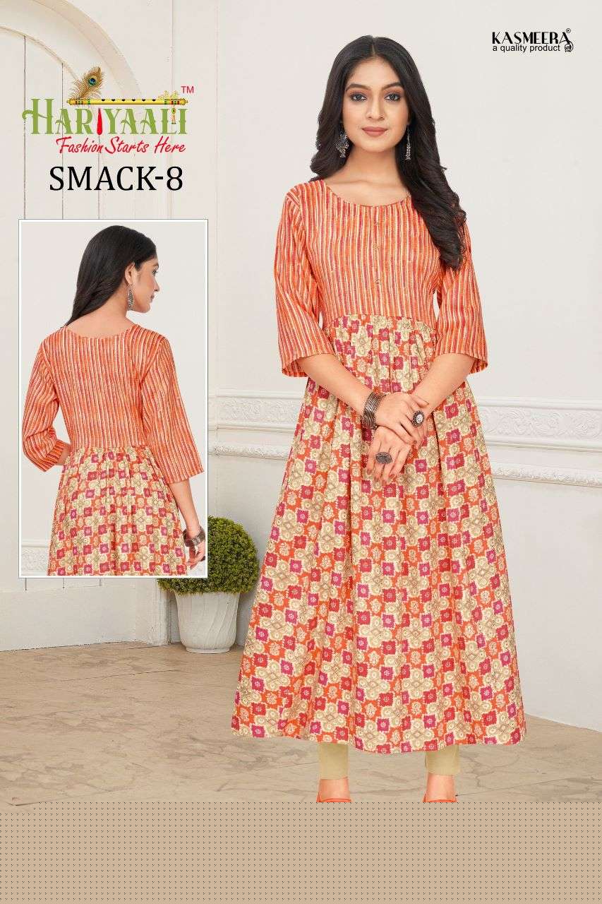 SMACK VOL-8 BY HARIYAALI 222 TO 251 SERIES DESIGNER STYLISH FANCY COLORFUL BEAUTIFUL PARTY WEAR & ETHNIC WEAR COLLECTION CAPSULE KURTIS AT WHOLESALE PRICE