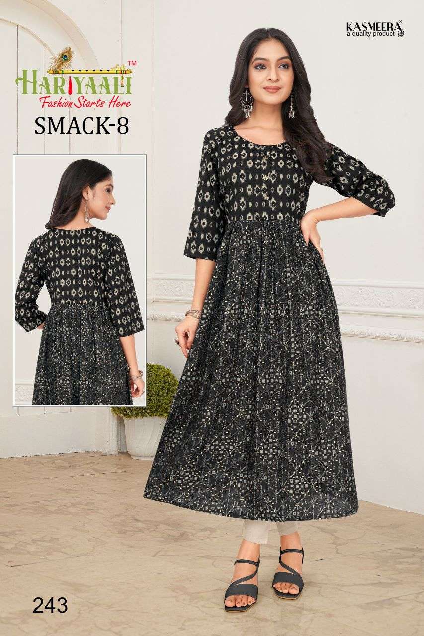 SMACK VOL-8 BY HARIYAALI 222 TO 251 SERIES DESIGNER STYLISH FANCY COLORFUL BEAUTIFUL PARTY WEAR & ETHNIC WEAR COLLECTION CAPSULE KURTIS AT WHOLESALE PRICE
