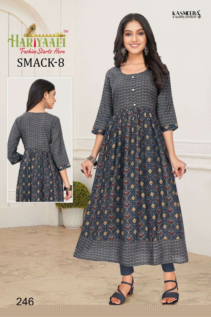 SMACK VOL-8 BY HARIYAALI 222 TO 251 SERIES DESIGNER STYLISH FANCY COLORFUL BEAUTIFUL PARTY WEAR & ETHNIC WEAR COLLECTION CAPSULE KURTIS AT WHOLESALE PRICE