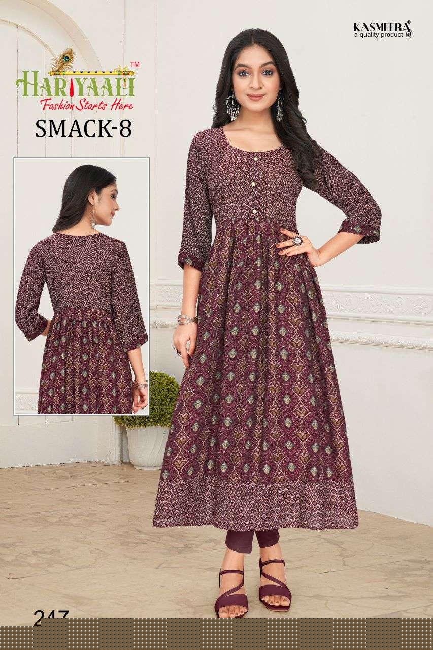 SMACK VOL-8 BY HARIYAALI 222 TO 251 SERIES DESIGNER STYLISH FANCY COLORFUL BEAUTIFUL PARTY WEAR & ETHNIC WEAR COLLECTION CAPSULE KURTIS AT WHOLESALE PRICE