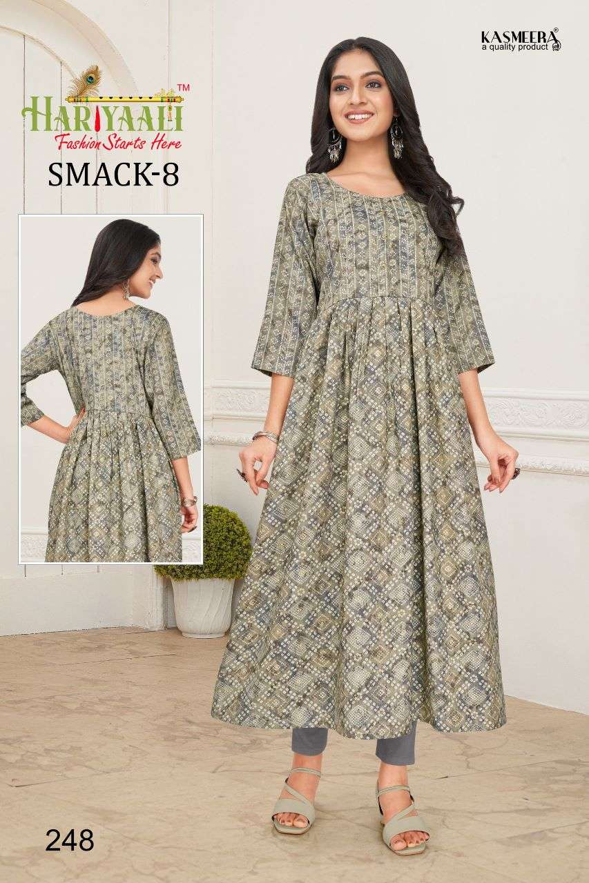 SMACK VOL-8 BY HARIYAALI 222 TO 251 SERIES DESIGNER STYLISH FANCY COLORFUL BEAUTIFUL PARTY WEAR & ETHNIC WEAR COLLECTION CAPSULE KURTIS AT WHOLESALE PRICE
