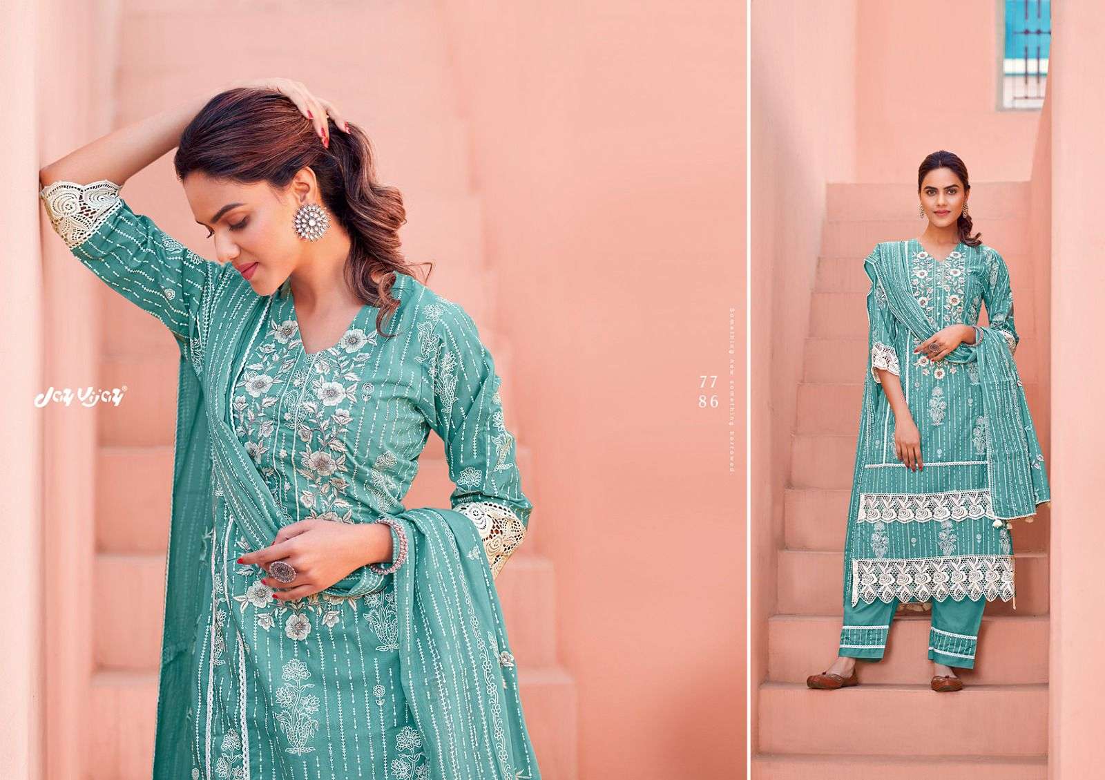 AMORENA BY JAY VIJAY PRINTS 7781 TO 7788 SERIES BEAUTIFUL SUITS COLORFUL STYLISH FANCY CASUAL WEAR & ETHNIC WEAR PURE COTTON DIGITAL PRINT DRESSES AT WHOLESALE PRICE