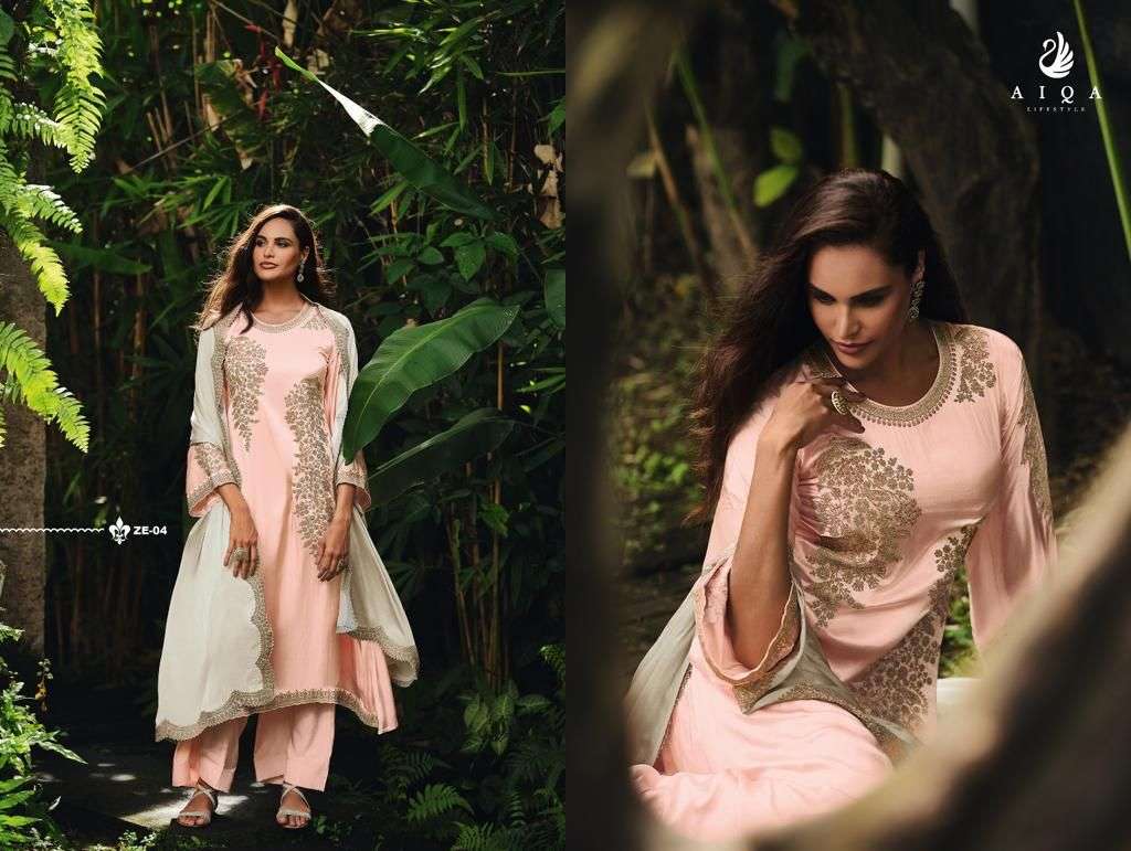 Zeenat By Aiqa 01 To 06 Series Beautiful Festive Suits Colorful Stylish Fancy Casual Wear & Ethnic Wear Prue Silk Satin Dresses At Wholesale Price