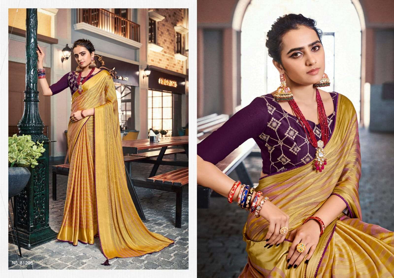 Aarchi By Right Women 81291 To 81298 Series Indian Traditional Wear Collection Beautiful Stylish Fancy Colorful Party Wear & Occasional Wear Two Tone Satin Sarees At Wholesale Price