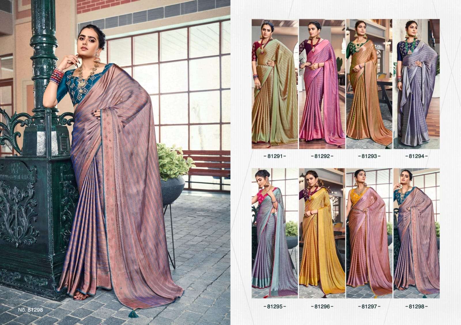Aarchi By Right Women 81291 To 81298 Series Indian Traditional Wear Collection Beautiful Stylish Fancy Colorful Party Wear & Occasional Wear Two Tone Satin Sarees At Wholesale Price