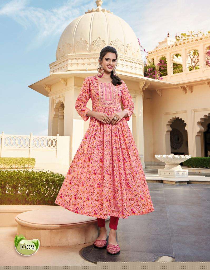 GULABI GIRL VOL-1 BY DIYA TRENDS 1001 TO 1008 SERIES DESIGNER STYLISH FANCY COLORFUL BEAUTIFUL PARTY WEAR & ETHNIC WEAR COLLECTION COTTON KURTIS AT WHOLESALE PRICE