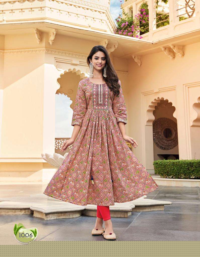 GULABI GIRL VOL-1 BY DIYA TRENDS 1001 TO 1008 SERIES DESIGNER STYLISH FANCY COLORFUL BEAUTIFUL PARTY WEAR & ETHNIC WEAR COLLECTION COTTON KURTIS AT WHOLESALE PRICE