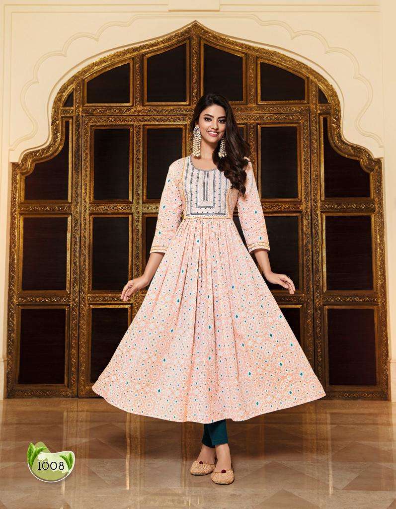 GULABI GIRL VOL-1 BY DIYA TRENDS 1001 TO 1008 SERIES DESIGNER STYLISH FANCY COLORFUL BEAUTIFUL PARTY WEAR & ETHNIC WEAR COLLECTION COTTON KURTIS AT WHOLESALE PRICE