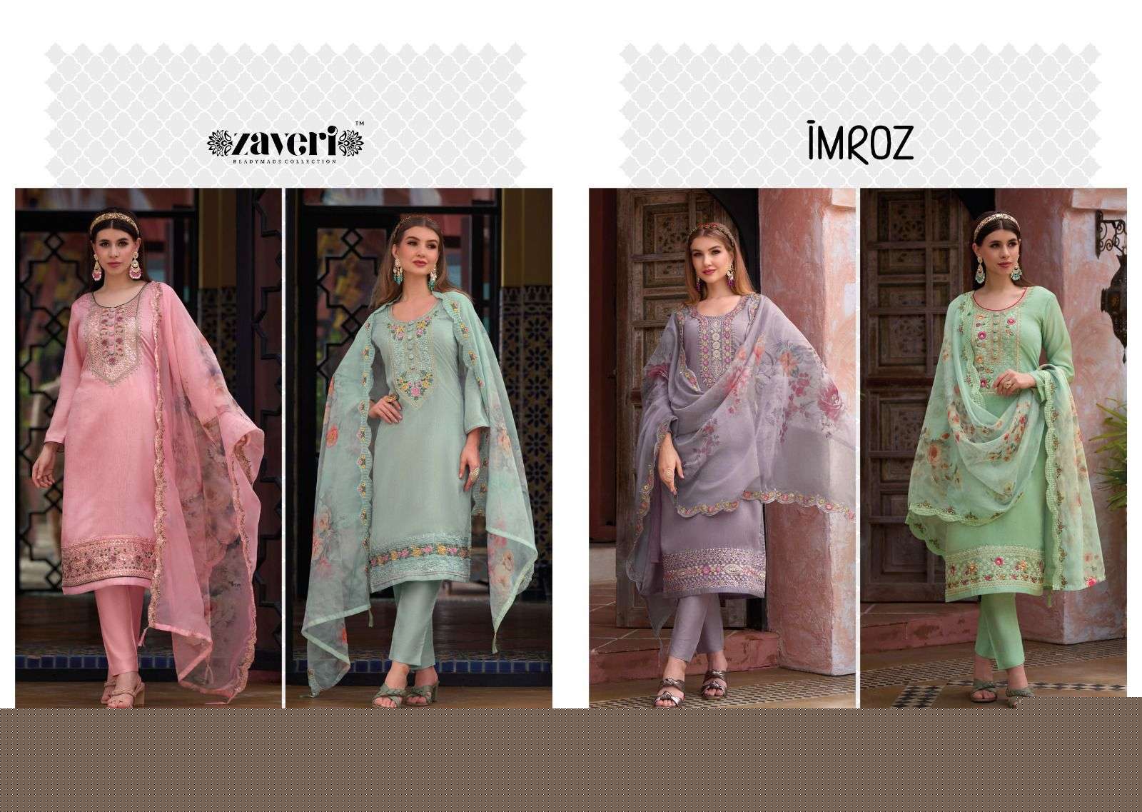 Imroz By Zaveri 1539 To 1542 Series Beautiful Suits Colorful Stylish Fancy Casual Wear & Ethnic Wear Viscose Silk Dresses At Wholesale Price