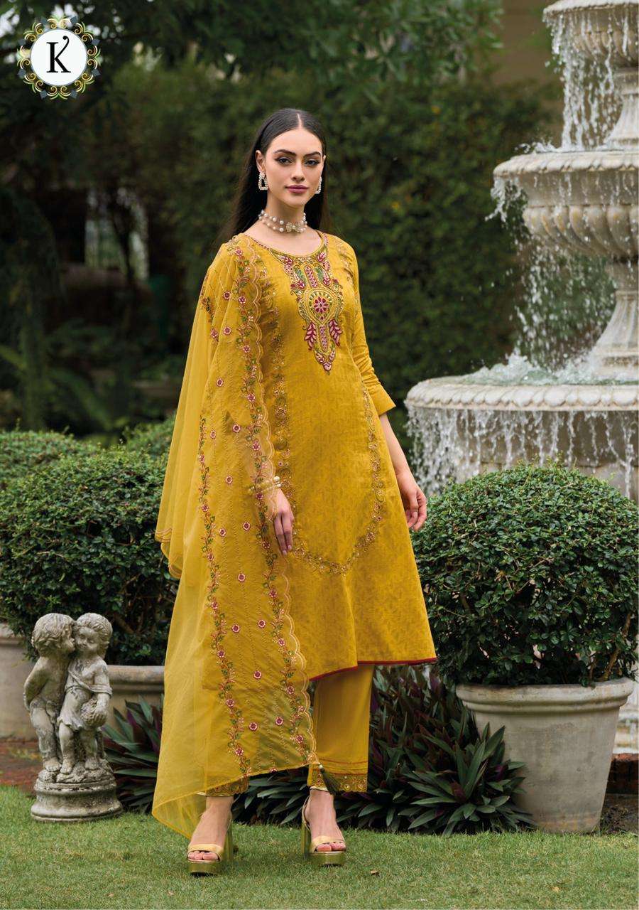Noor-E-Ishq By Kalki 400201 To 40026 Series Beautiful Suits Colorful Stylish Fancy Casual Wear & Ethnic Wear Jacquard Cotton Dresses At Wholesale Price