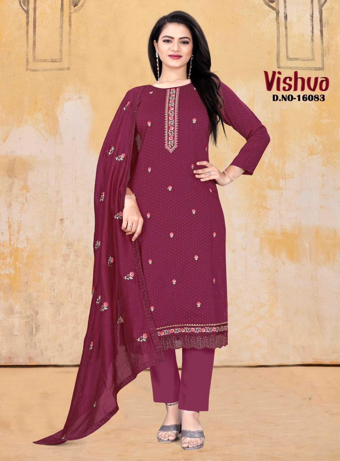 VISHVA BY PANCH RATNA 16081 TO 16084 SERIES FESTIVE SUITS BEAUTIFUL FANCY COLORFUL STYLISH PARTY WEAR & OCCASIONAL WEAR VISCOSE SILK DRESSES AT WHOLESALE PRICE
