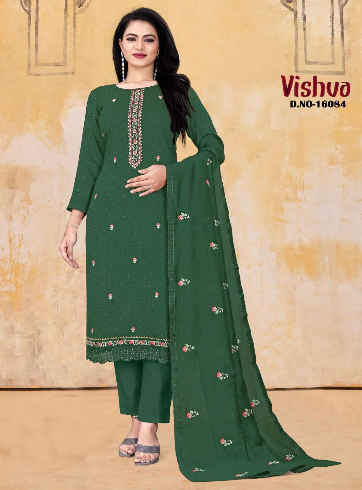 VISHVA BY PANCH RATNA 16081 TO 16084 SERIES FESTIVE SUITS BEAUTIFUL FANCY COLORFUL STYLISH PARTY WEAR & OCCASIONAL WEAR VISCOSE SILK DRESSES AT WHOLESALE PRICE