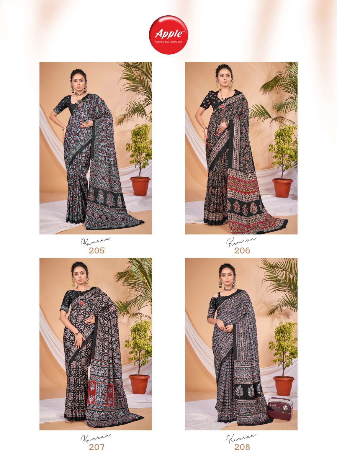 KUMRAN VOL-2 BY APPLE 201 TO 208 SERIES INDIAN TRADITIONAL WEAR COLLECTION BEAUTIFUL STYLISH FANCY COLORFUL PARTY WEAR & OCCASIONAL WEAR SILK SAREES AT WHOLESALE PRICE