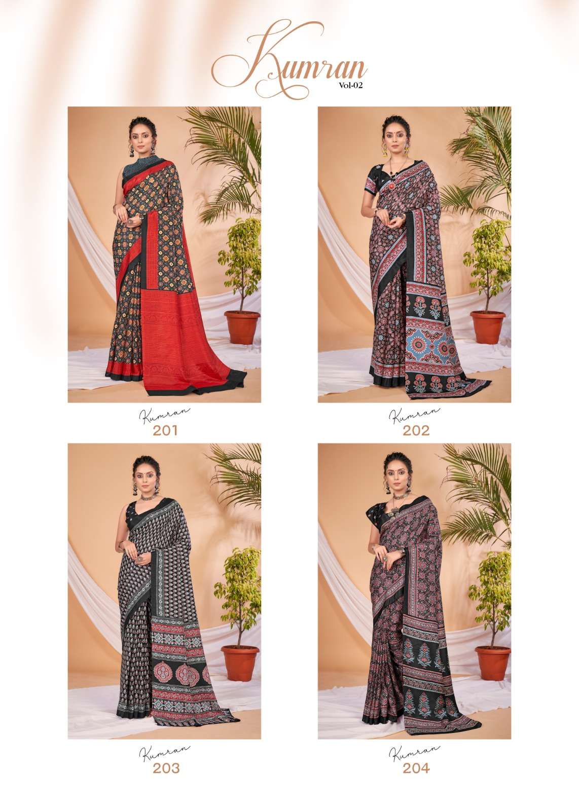 KUMRAN VOL-2 BY APPLE 201 TO 208 SERIES INDIAN TRADITIONAL WEAR COLLECTION BEAUTIFUL STYLISH FANCY COLORFUL PARTY WEAR & OCCASIONAL WEAR SILK SAREES AT WHOLESALE PRICE