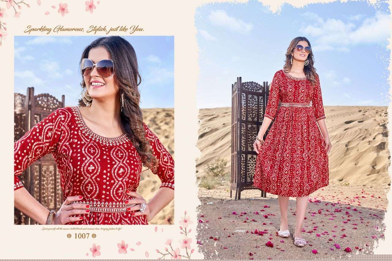 CARNIVAL BY PARI 1001 TO 1008 SERIES DESIGNER STYLISH FANCY COLORFUL BEAUTIFUL PARTY WEAR & ETHNIC WEAR COLLECTION RAYON PRINT KURTIS AT WHOLESALE PRICE