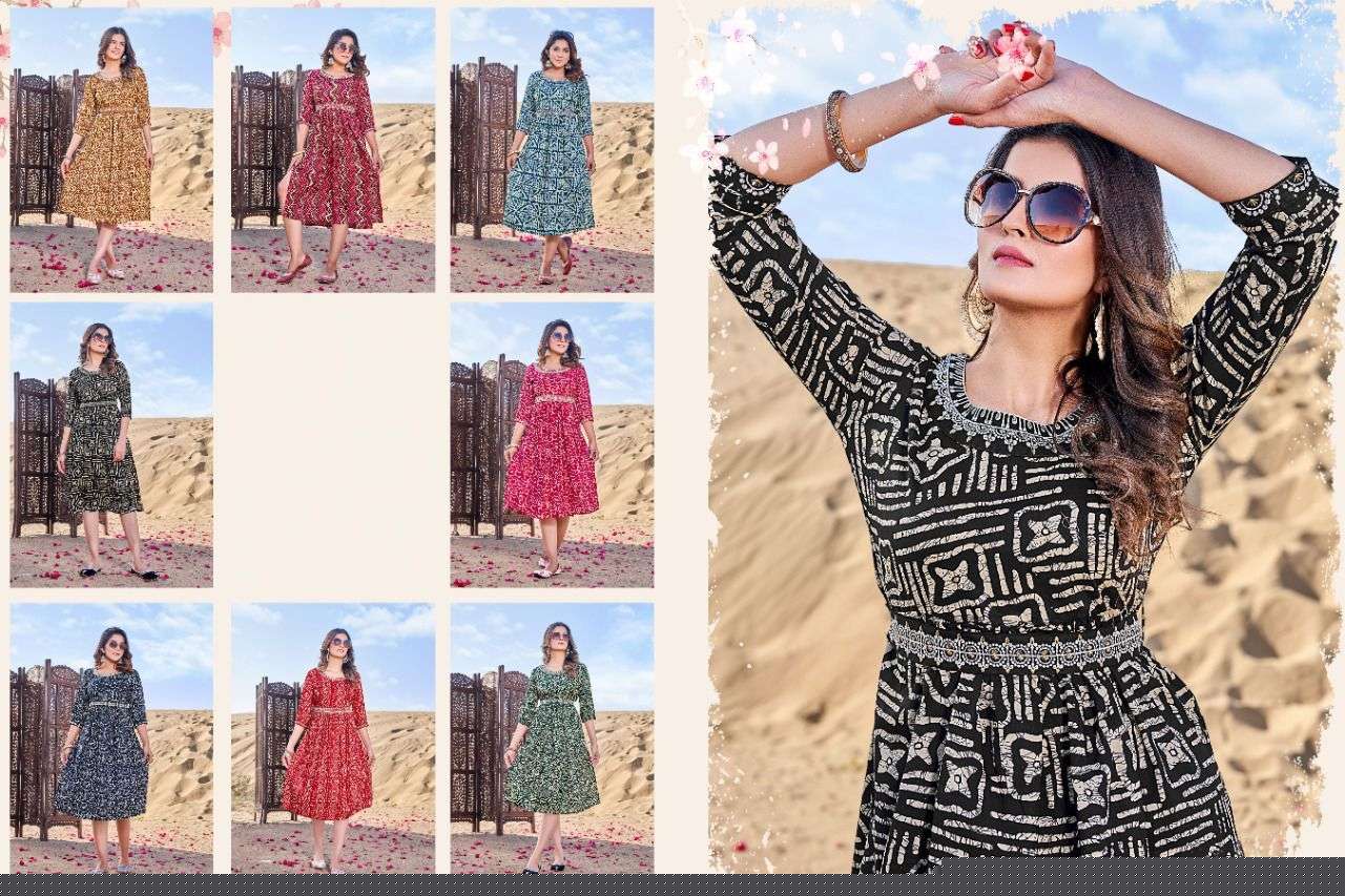 CARNIVAL BY PARI 1001 TO 1008 SERIES DESIGNER STYLISH FANCY COLORFUL BEAUTIFUL PARTY WEAR & ETHNIC WEAR COLLECTION RAYON PRINT KURTIS AT WHOLESALE PRICE