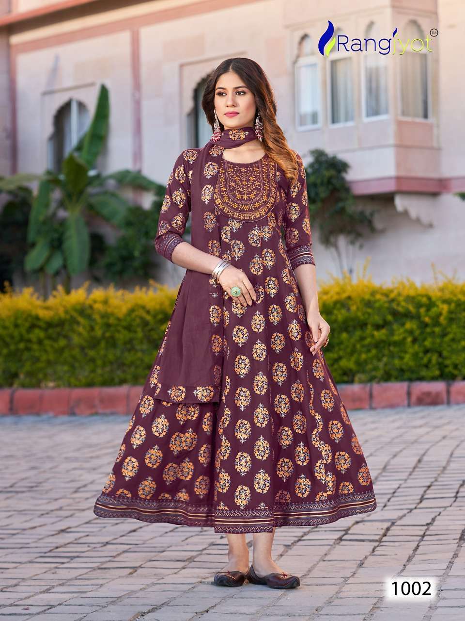 Janvi By Rangjyot Fashion 1001 To 1008 Series Designer Stylish Fancy Colorful Beautiful Party Wear & Ethnic Wear Collection Rayon Slub Gowns With Dupatta At Wholesale Price