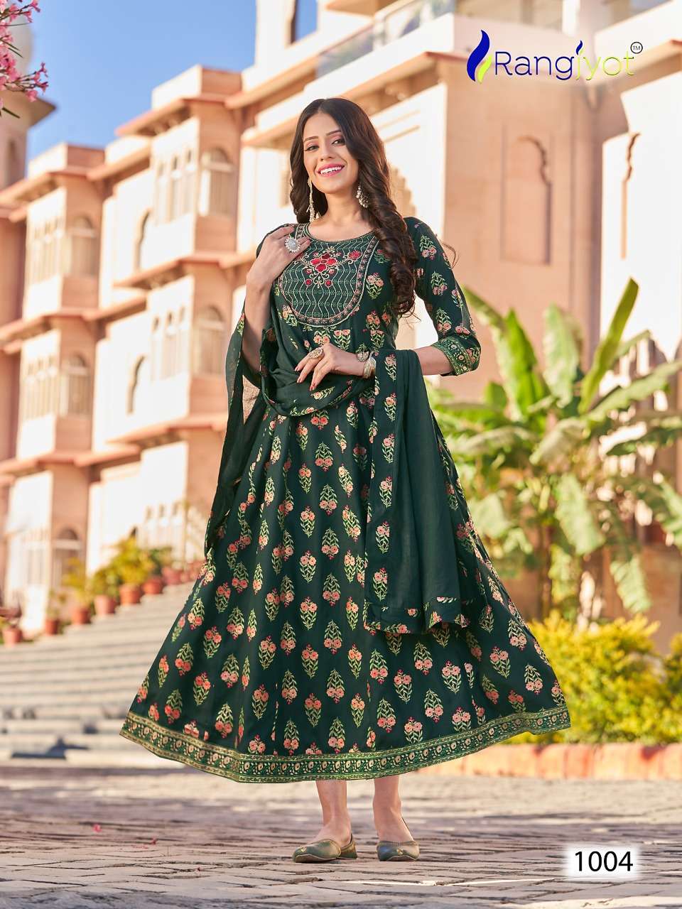 Janvi By Rangjyot Fashion 1001 To 1008 Series Designer Stylish Fancy Colorful Beautiful Party Wear & Ethnic Wear Collection Rayon Slub Gowns With Dupatta At Wholesale Price