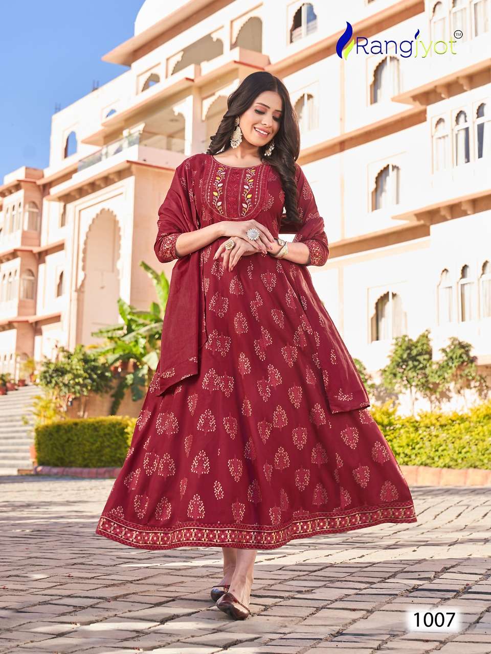 Janvi By Rangjyot Fashion 1001 To 1008 Series Designer Stylish Fancy Colorful Beautiful Party Wear & Ethnic Wear Collection Rayon Slub Gowns With Dupatta At Wholesale Price