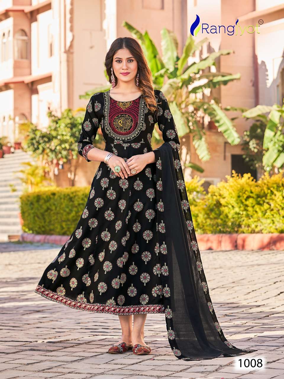 Janvi By Rangjyot Fashion 1001 To 1008 Series Designer Stylish Fancy Colorful Beautiful Party Wear & Ethnic Wear Collection Rayon Slub Gowns With Dupatta At Wholesale Price