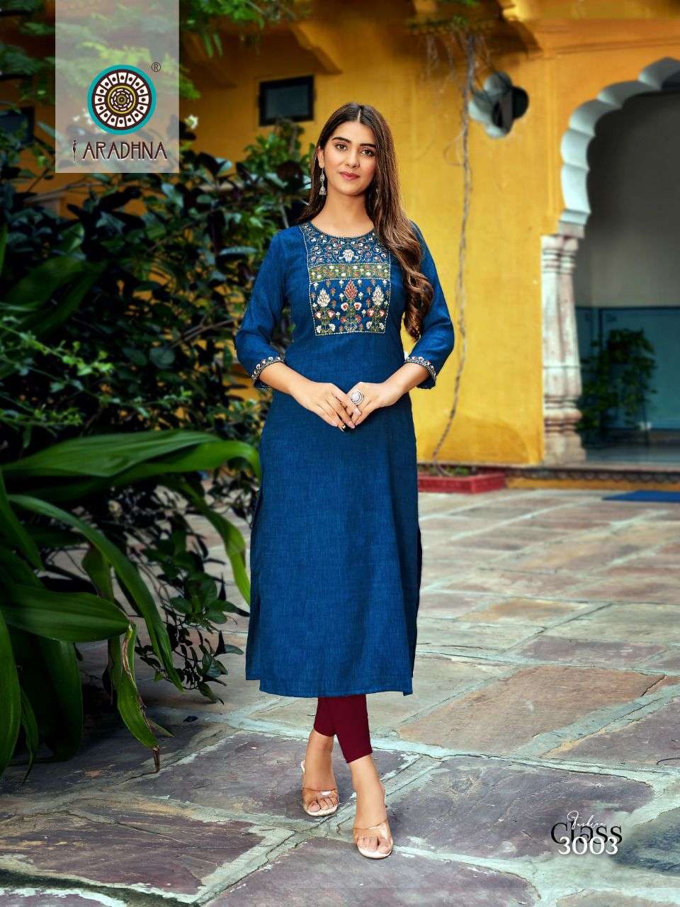 FASHION CLASS VOL-3 BY ARADHNA FASHION 3001 TO 3005 SERIES DESIGNER STYLISH FANCY COLORFUL BEAUTIFUL PARTY WEAR & ETHNIC WEAR COLLECTION RAYON EMBROIDERED KURTIS AT WHOLESALE PRICE