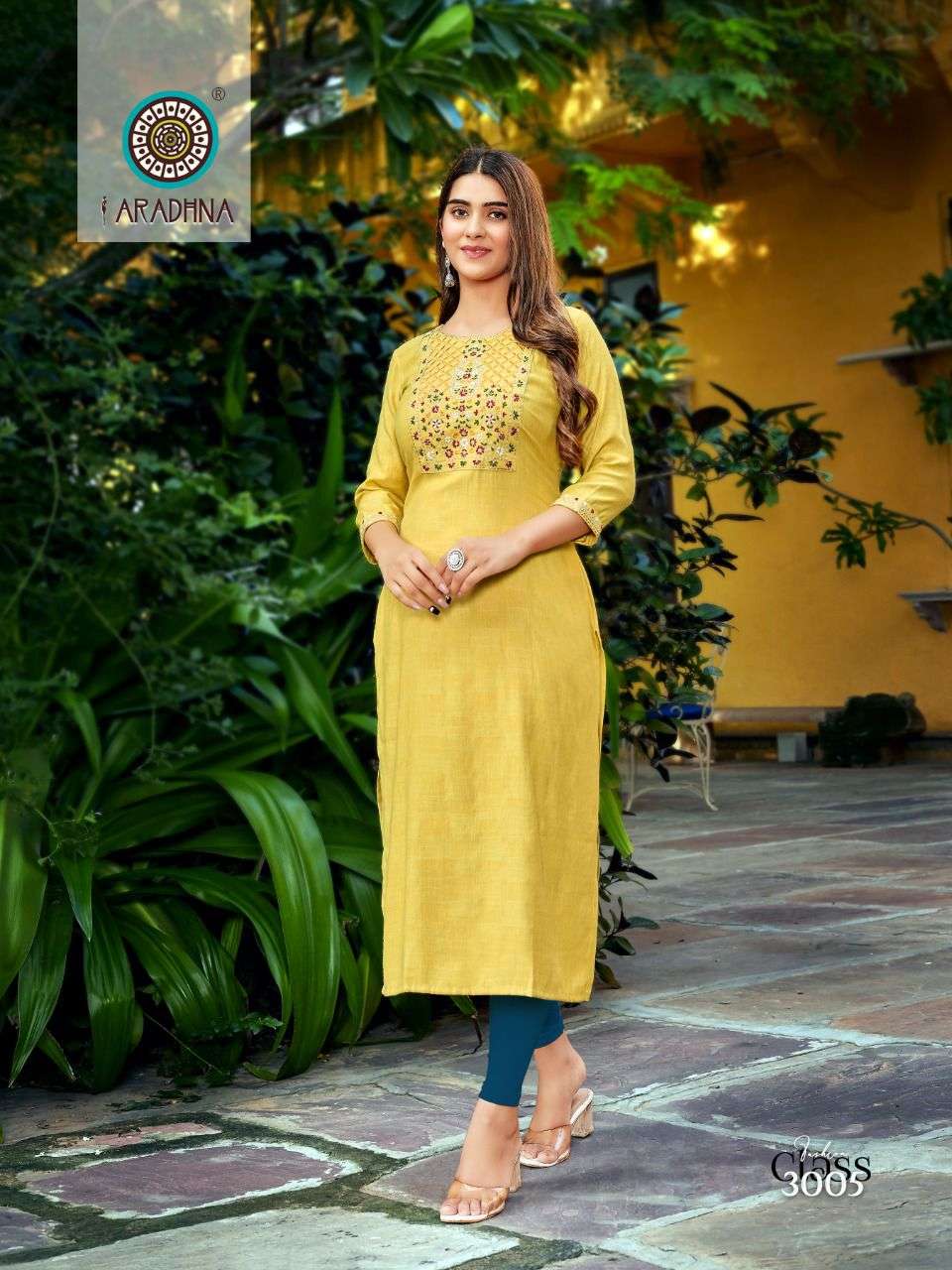FASHION CLASS VOL-3 BY ARADHNA FASHION 3001 TO 3005 SERIES DESIGNER STYLISH FANCY COLORFUL BEAUTIFUL PARTY WEAR & ETHNIC WEAR COLLECTION RAYON EMBROIDERED KURTIS AT WHOLESALE PRICE