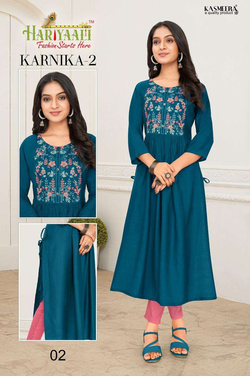 KARNIKA VOL-2 BY HARIYAALI 01 TO 06 SERIES DESIGNER STYLISH FANCY COLORFUL BEAUTIFUL PARTY WEAR & ETHNIC WEAR COLLECTION SILK EMBROIDERED KURTIS AT WHOLESALE PRICE