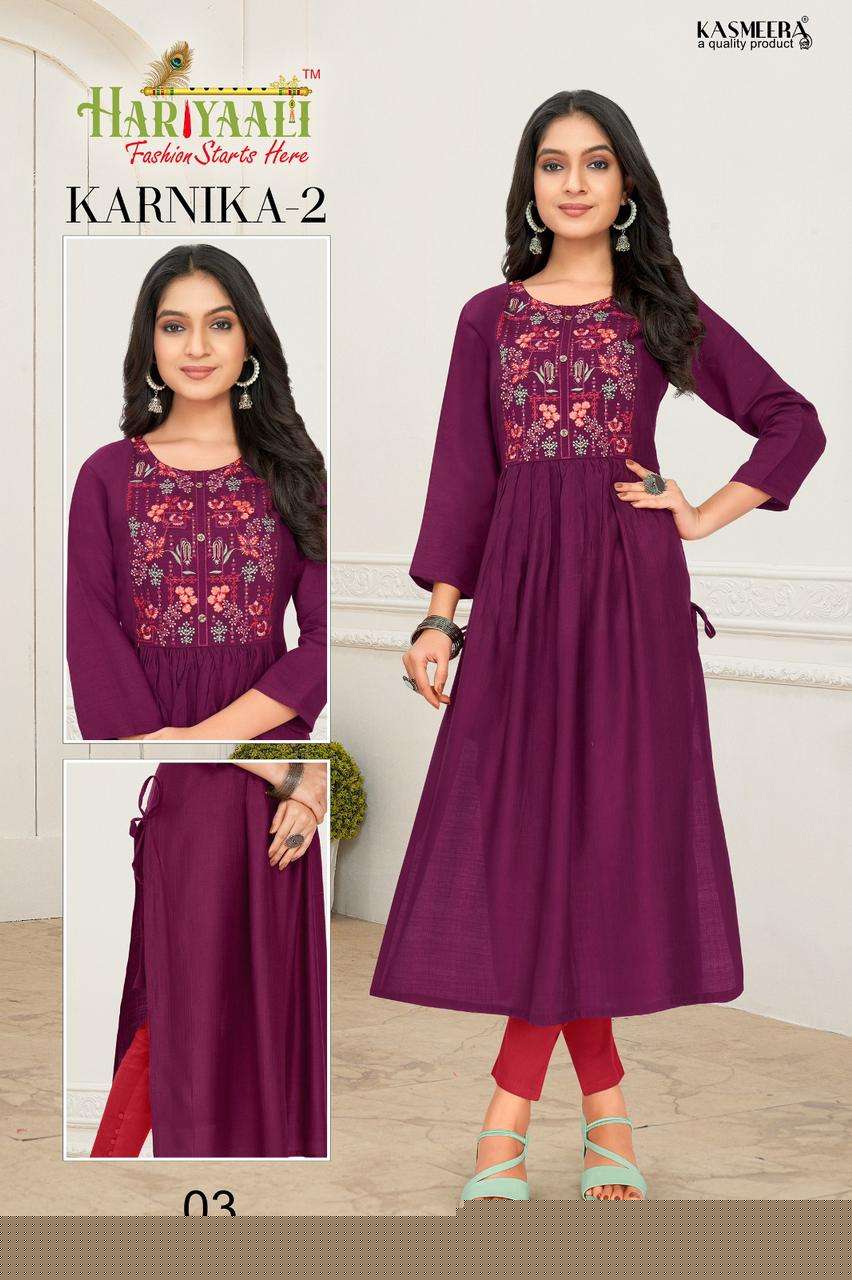 KARNIKA VOL-2 BY HARIYAALI 01 TO 06 SERIES DESIGNER STYLISH FANCY COLORFUL BEAUTIFUL PARTY WEAR & ETHNIC WEAR COLLECTION SILK EMBROIDERED KURTIS AT WHOLESALE PRICE