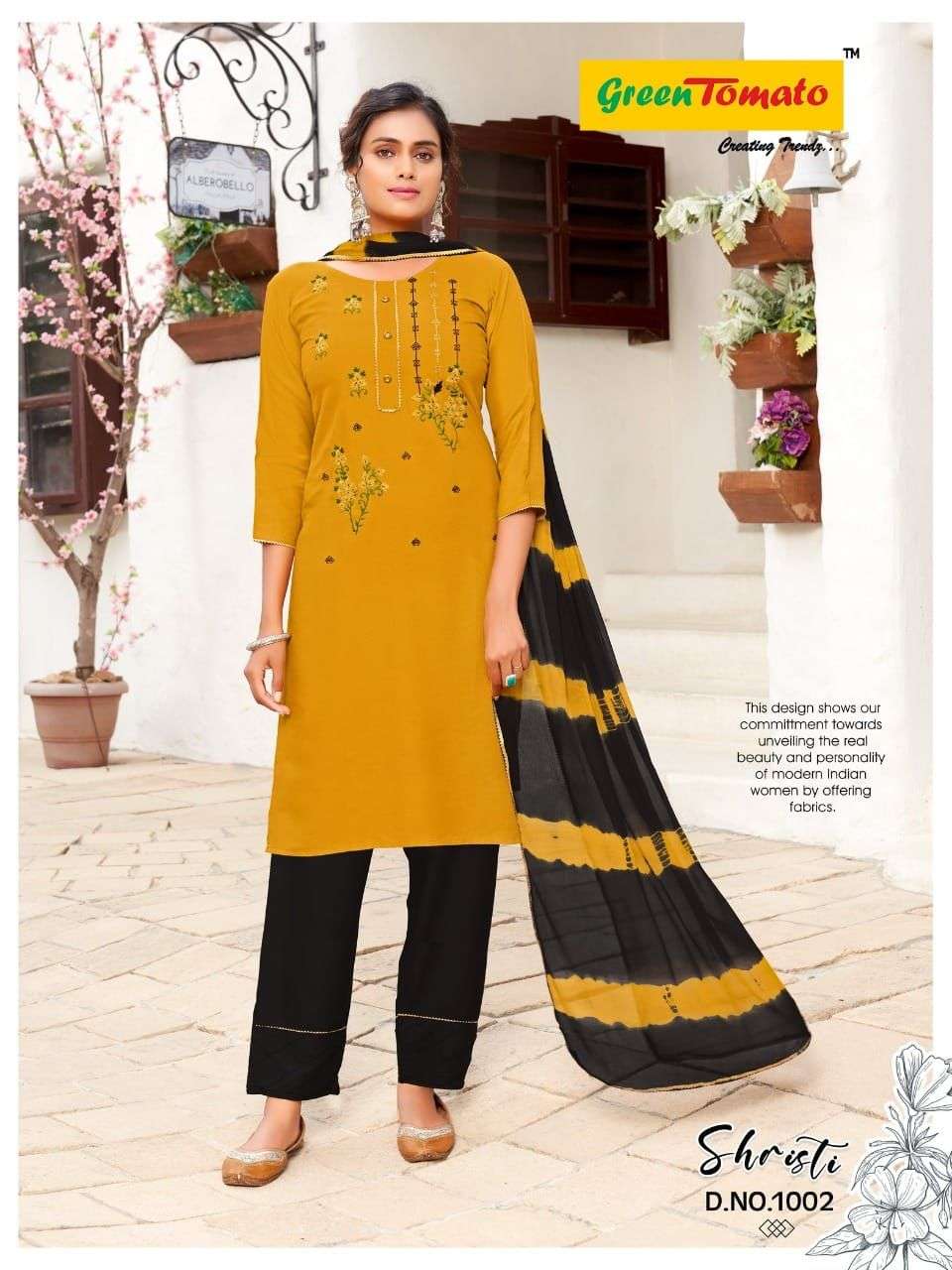 Shristi By Green Tomato 1001 To 1008 Series Beautiful Summer Collection Pakisatni Suits Stylish Fancy Colorful Casual Wear & Ethnic Wear Rayon Embroidery Dresses At Wholesale Price