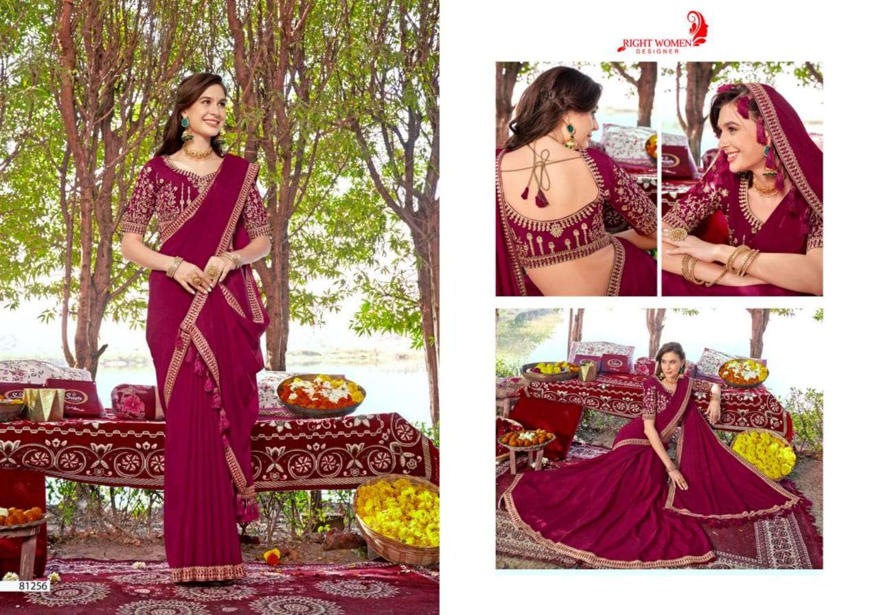 AARUSHI VOL-2 BY RIGHT WOMEN 81251 TO 81258 SERIES INDIAN TRADITIONAL WEAR COLLECTION BEAUTIFUL STYLISH FANCY COLORFUL PARTY WEAR & OCCASIONAL WEAR FANCY SAREES AT WHOLESALE PRICE