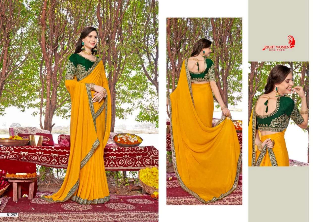 AARUSHI VOL-2 BY RIGHT WOMEN 81251 TO 81258 SERIES INDIAN TRADITIONAL WEAR COLLECTION BEAUTIFUL STYLISH FANCY COLORFUL PARTY WEAR & OCCASIONAL WEAR FANCY SAREES AT WHOLESALE PRICE